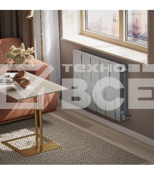 Радиатор биметаллический Royal Thermo PianoForte 500 серебристый - 10 секц.