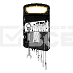 Набор ключей комбинированных трещоточных Denzel 6-19 мм, 8 шт., CrV, матовый хром 14721, фото2