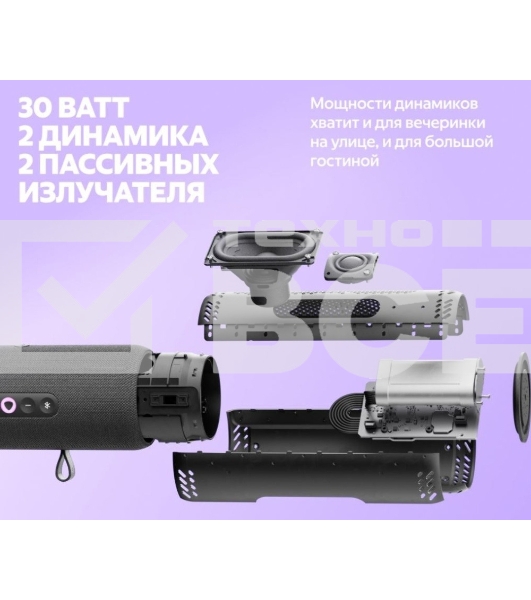 Умная колонка Яндекс Станция Стрит с Алисой, портативная, модель YNDX-00030VIO (фиолетовый)