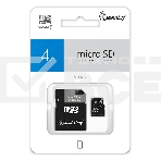 Флеш карта Micro SDHC 4Gb Smartbuy Сlass 4, адаптер в комплекте, фото 1