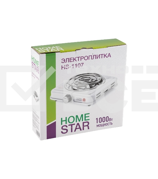 Плита настольная электрическая Homestar HS-1107, 1 конф, белый, ТЭН