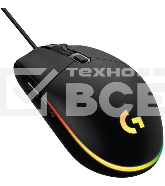 Мышь проводная Logitech G102 LIGHTSYNC черный, 8000 dpi, USB, кнопки - 6