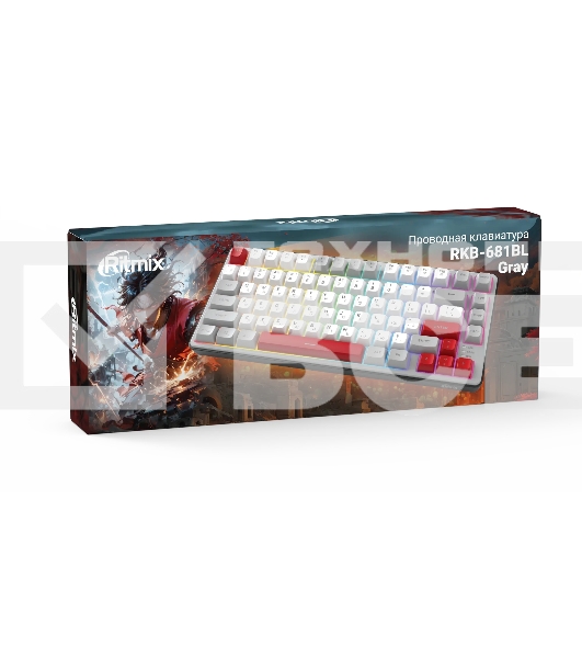 Клавиатура проводная Ritmix RKB-681BL Gray серый-бордовый