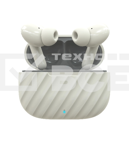 Наушники TWS More choice БВ37 белый/серый, внутриканальные, Bluetooth, сенсорное управление, до 4 ч