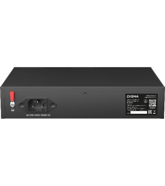 Коммутатор Digma DSW708G-2S-T, 8×1 Гбит/с + 2×1 Гбит/с SFP, управляемый