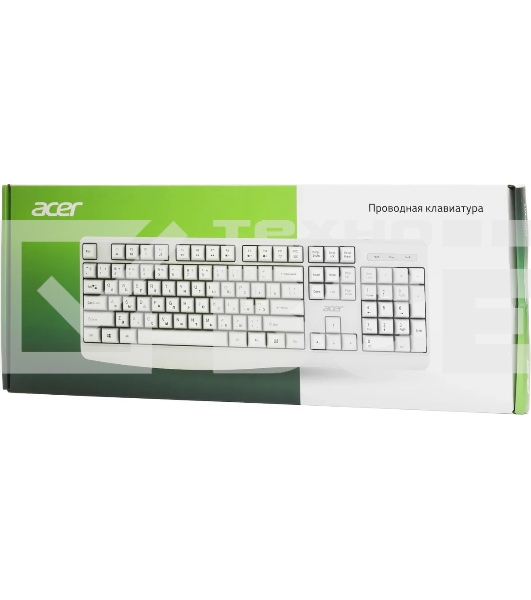 Клавиатура Acer OKW301 (ZL.KBDCC.01B) проводная, USB, белый