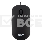 Мышь проводная Acer OMW122 черный, 1200 dpi, USB, кнопки - 3, фото 1