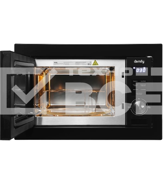 Микроволновая печь встраиваемая Domfy DM2540BW BG черный, 25 л, 900 Вт,  переключатели - поворотный механизм/кнопки