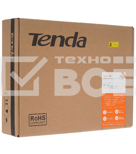 Коммутатор облачный управляемый Tenda TEG2224D 24x1 Гбит/с, металлический корпус