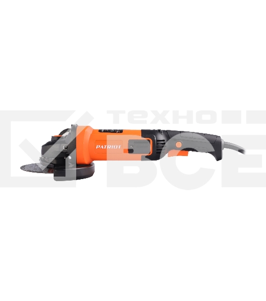 Машина углошлифовальная (УШМ) PATRIOT Expert AG 150E 1300Вт, диск 150мм, 3000-9000об/мин, регулировка скорости, поддержка оборотов, плавный пуск, защита от повторного включения, усиленная защита от пыли, виброзащитная дополнительная рукоятка