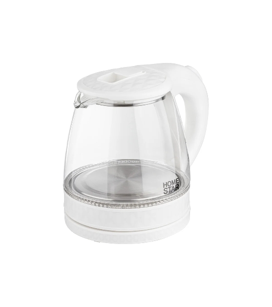 Чайник электрический Homestar HS-1053 1,2 л,стекло/пластик, белый (106464)