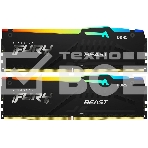 Оперативная память Kingston Fury BeastRGB, DDR5, 64GB (2x32GB), 5600 MHz, CL40, с радиатором, RGB, черный, фото 1