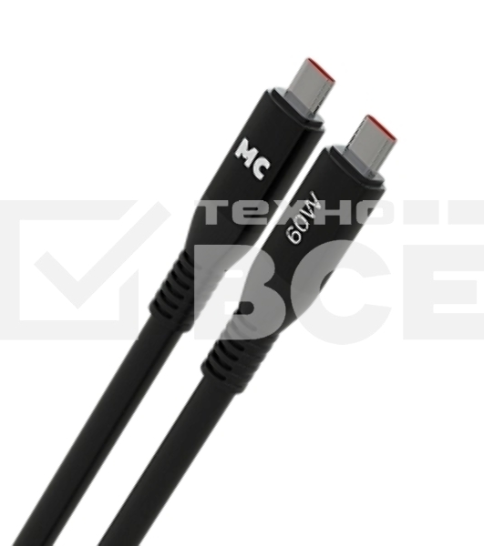 Дата-кабель MORE CHOICE (4620202554529) K83aa USB 3.0A PD 60W для Type-C Type-C - 1 м, черный