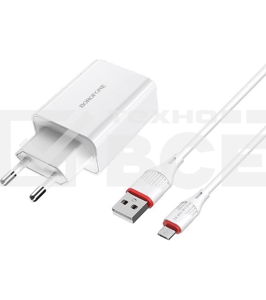 Сетевое зарядное устройство BOROFONE (6931474702470) B21Am белый 1USB 3.0A QC3.0 быстрая зарядка