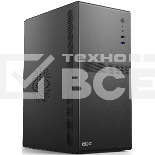 Компьютчерный корпус CBR mATX Minitower V203, без БП, 1хUSB 3.0, 1хUSB 2.0, HD Audio+Mic, черный PCC-MATX-V203-WPSU