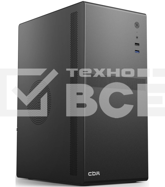 Компьютчерный корпус CBR mATX Minitower V203, без БП, 1хUSB 3.0, 1хUSB 2.0, HD Audio+Mic, черный PCC-MATX-V203-WPSU