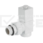 Набор дизайн-вентилей Royal Thermo CUBE, угловой (белый) 1/2