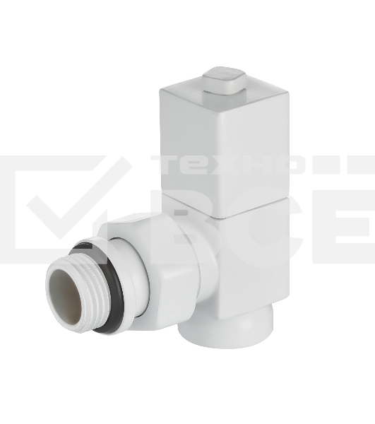 Набор дизайн-вентилей Royal Thermo CUBE, угловой (белый) 1/2