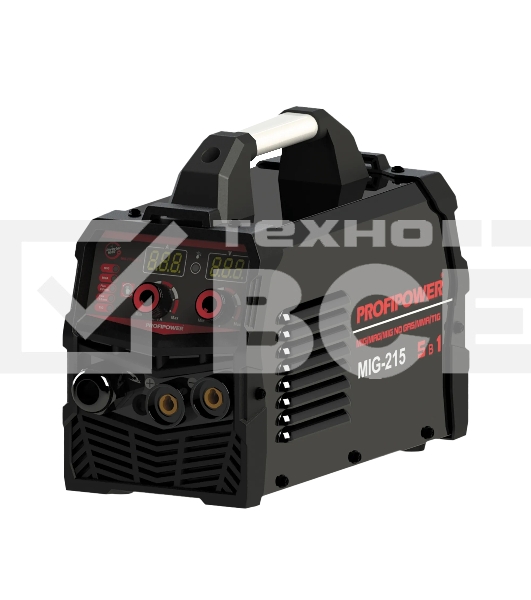 Сварочный инвертор полуавтомат PROFIPOWER E0257 MIG-215 5 в 1 (MIG/MAG/MIG NO GAS/ММА/TIG) (20-215A,140-240B,0.8/1.0мм проволки)
