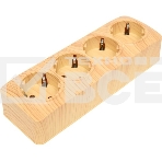 Розетка 4-м TOKOV ELECTRIC ОП Frea 16А IP20 250В с заземл. АБС-пластик сосна, фото 1