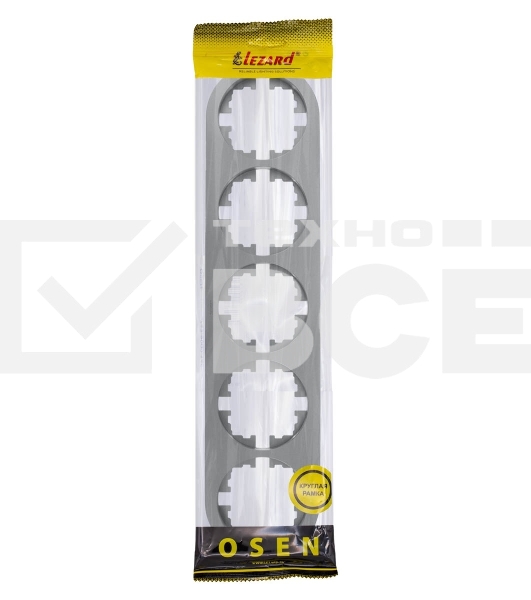 Рамка 5-м OSEN горизонт. круглая серый матовый LEZARD 744-7400-150