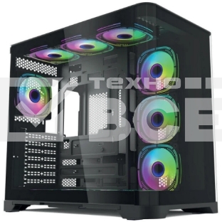 Компьютерный корпус Forza Forza FZ-G42B Seaview TG ATX Case, black, w/o psu, Curved Tempered glass front panel, 1x3,5', 3x2,5