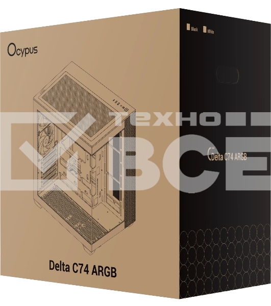 Корпус Ocypus Delta C74 ARGB Black, Midi-Tower, чёрный, 2 x 120 мм