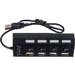 USB-концентратор Gembird UHB-243-AD, USB 2.0, USB 4 порта с подсветкой и выключателем, USB, фото3