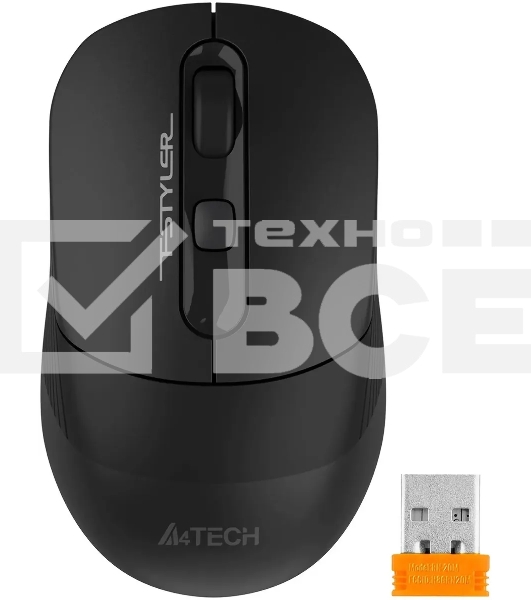 Мышь беспроводная A4Tech Fstyler FB10CS черный, 2000 dpi, радиоканал, Bluetooth, USB, кнопки - 4