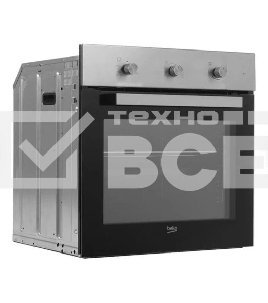 Газовый духовой шкаф Beko BBIGT21100X с откидным электрическим грилем; автоматический электроподжиг; поворотные переключатели; металлические направляющие; объем - 72л; 3 стекла дверцы; 1 решетка; 1 противень; вертел. Цвет: Нержавеющая сталь; Материал пане