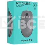 Мышь проводная Logitech M111 SILENT серый, 1000 dpi, USB, кнопки - 3, фото2