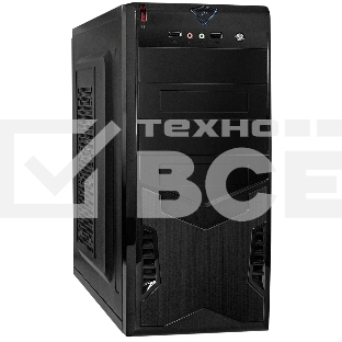 Компьютерный корпус Miditower ExeGate CP-604-UNS400 (ATX, БП UNS400 с вент. 12см, 2*USB, аудио, черный)
