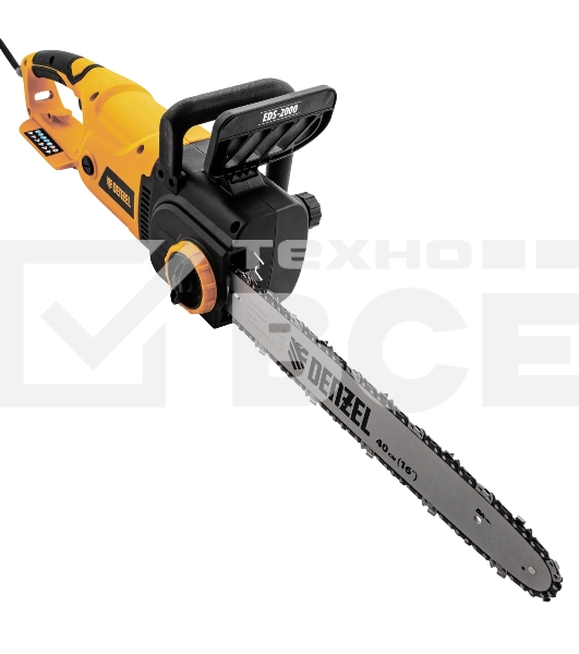 Пила цепная электрическая Denzel EDS-2000, 2кВт, продольная, шина 40 см, шаг 3/8, паз 1,3мм, 56зв
