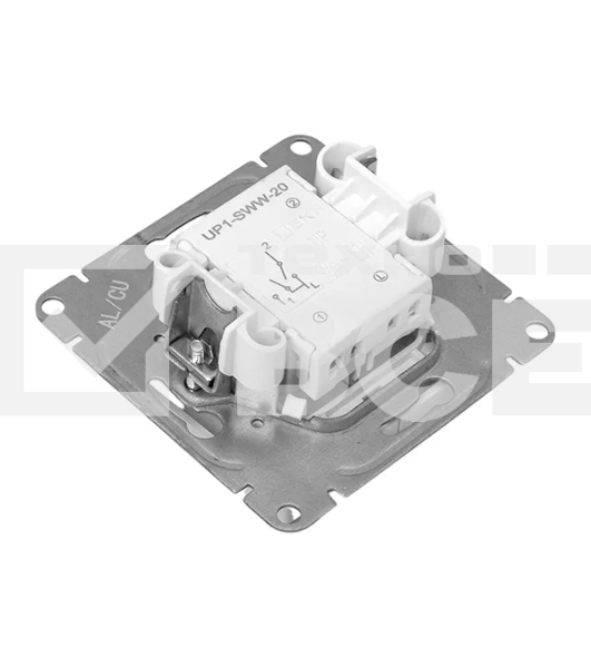 Механизм выключателя EKF UP1-SWW-20 двухклавишный, белый Эпика