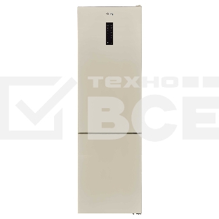 Холодильник Korting KNFC 62010 B бежевый двухкамерный 266/94л морозилка снизу, No Frost