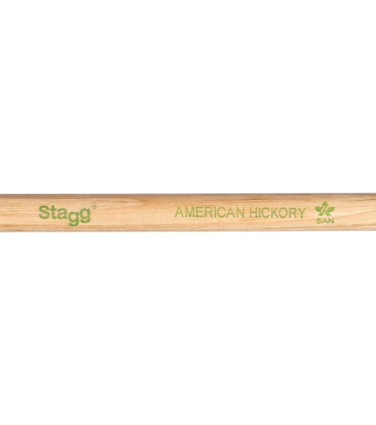 Барабанные палочки STAGG SHV5AN деревянные, American Hickory 5AN, материал орех, с нейлоновыми наконечниками, 2 шт., подобранная пара по весу, цвету и звучанию, размеры (в упаковке) 410х20х20 мм, вес (в упаковке) 0,1 кг