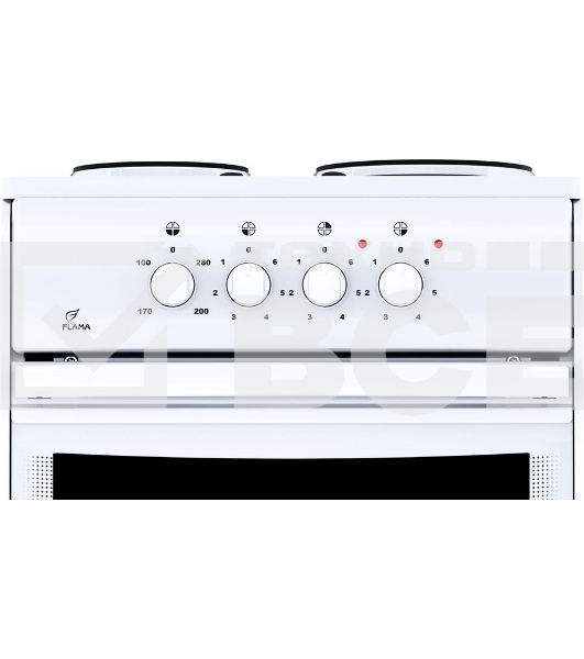 Плита электрическая Flama AE 1304 W белый, конфорок 3 шт, духовка 50 л, 50 см x 85 см x 60 см