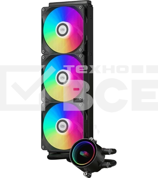 Система водяного охлаждения PcCooler DA360 BK ARGb Soc-AM5/AM4/1200/1700/1851 черный 4-pin Al 300W Ret (DA360-BKAWXX-GL)