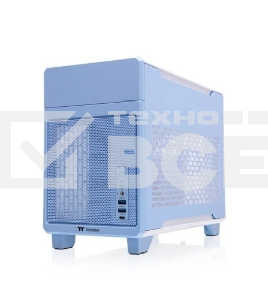 Корпус Thermaltake TR100, без БП, SFF, голубой, 0, 8x140mm 2x200mm