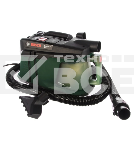 Строительный пылесос Bosch EasyVac3 зеленый, 170/700 Вт, уборка сухая, пылесборник контейнер, 2 л