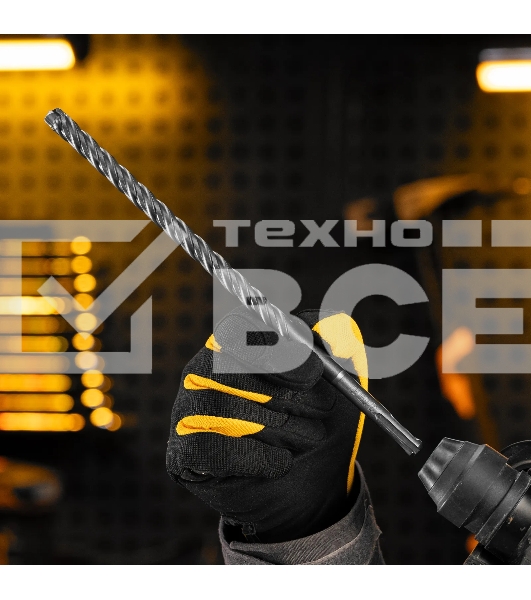 Бур по бетону Denzel цельная крестовая пластина, 12x265 мм, SDS PLUS