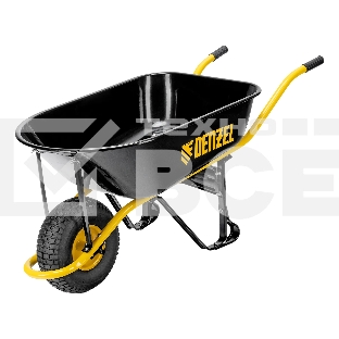 Тачка строительная Denzel усиленная, объем 130 л, 230 кг, колесо 15х6.00-6