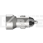 Автомобильное зарядное устройство Maxvi CCM-M602PD LED metallic silver 6A, 1xUSB, 1xType-C, QC3.0, фото2