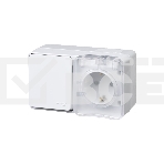 Блок ОП AtlasDesign Profi54 розетка 16А 250В с заземл. защ. шторки + 1-кл. выключатель 10А IP54 бел. SchE, фото3