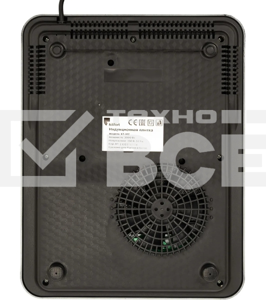 Плита настольная электрическая Kitfort КТ-102 черный, стеклокерамика