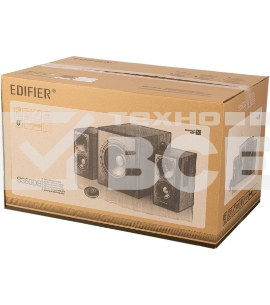 Колонки Edifier S360DB Brown (2.1,70W RMS, дерево, Bluetooth 4.1,ДУ)