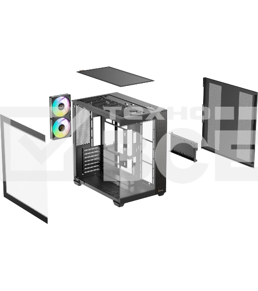 Корпус Ocypus Delta C74 ARGB Black, Midi-Tower, чёрный, 2 x 120 мм