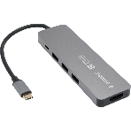 USB-концентратор Gembird UHB-D1, USB Type-C, USB/USB Type-C/PD100W/HDMI, USB Type-C, фото 1