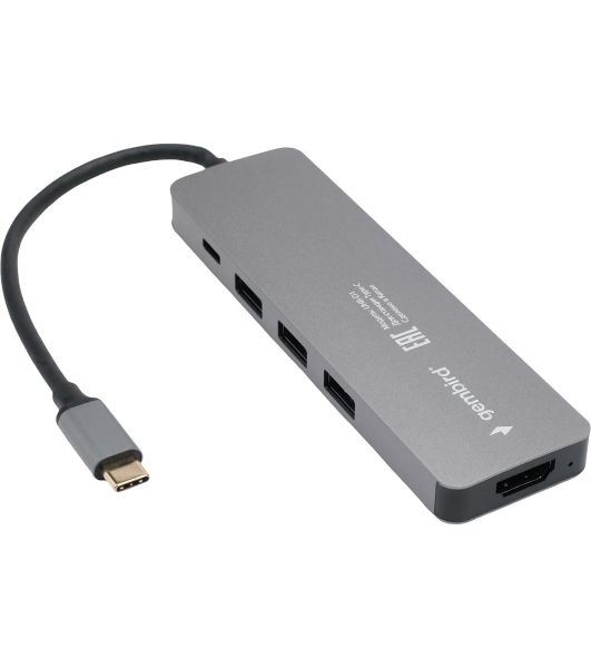 USB-концентратор Gembird UHB-D1, USB Type-C, USB/USB Type-C/PD100W/HDMI, USB Type-C