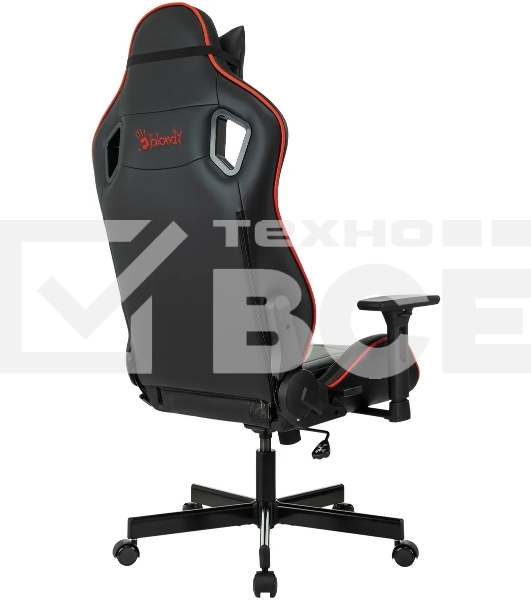 Кресло игровое A4Tech Bloody GC-840 черный, сиденье черный, эко.кожа, с подголов. крестов. металл черный, пластик черный